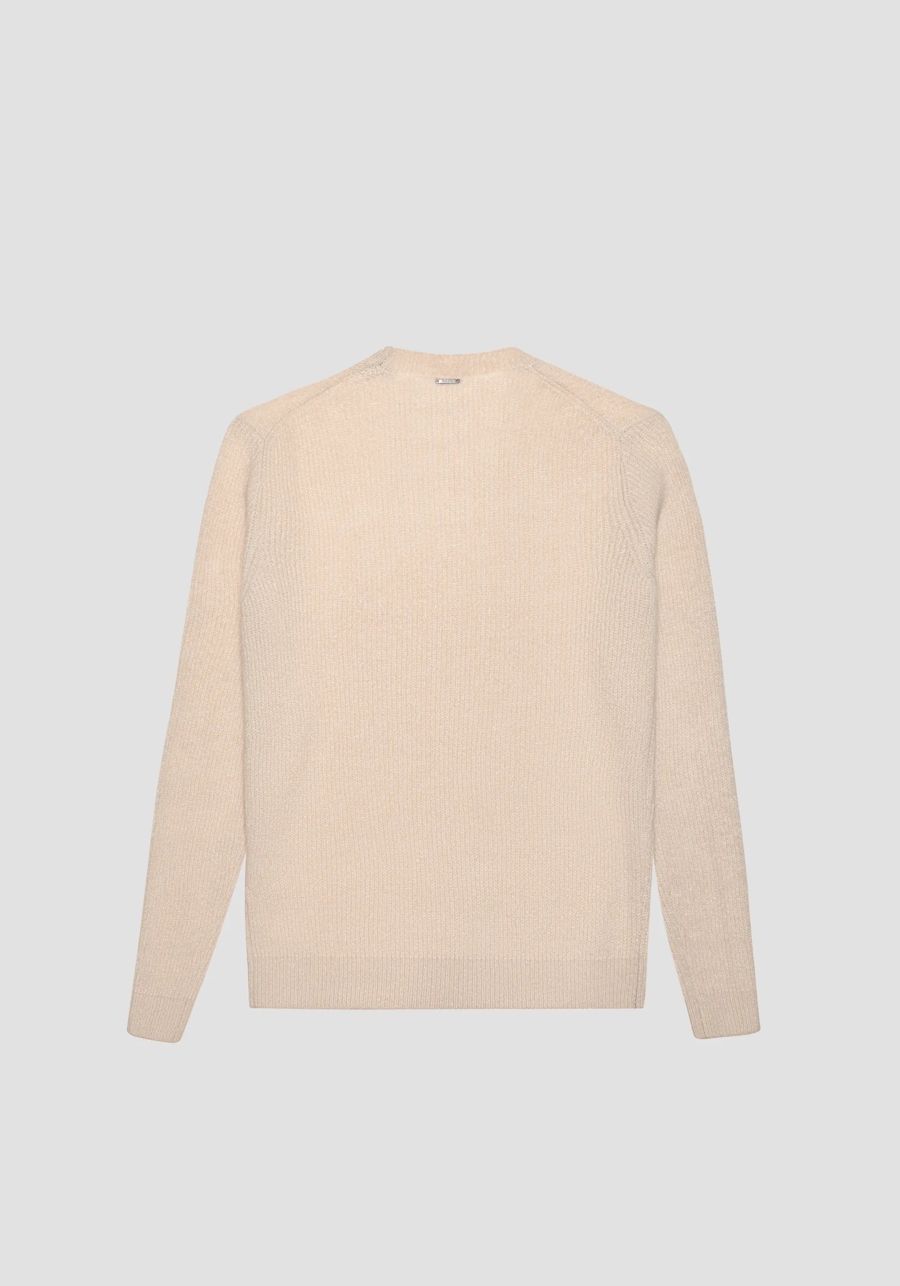 MAGLIONE REGULAR FIT IN MISTO LANA MOHAIR LAVORATO