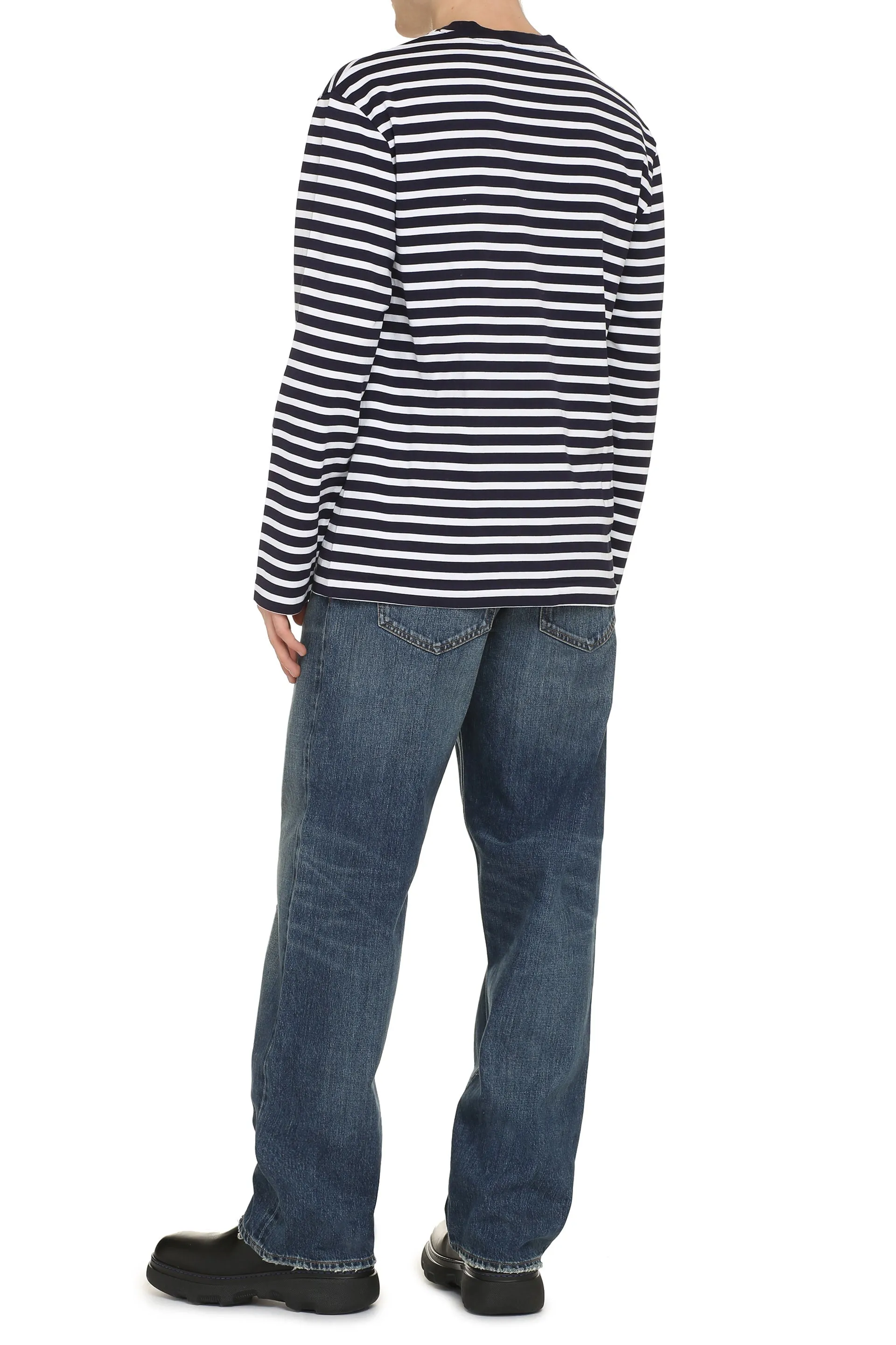 Maison Kitsuné T-shirt in cotone a righe