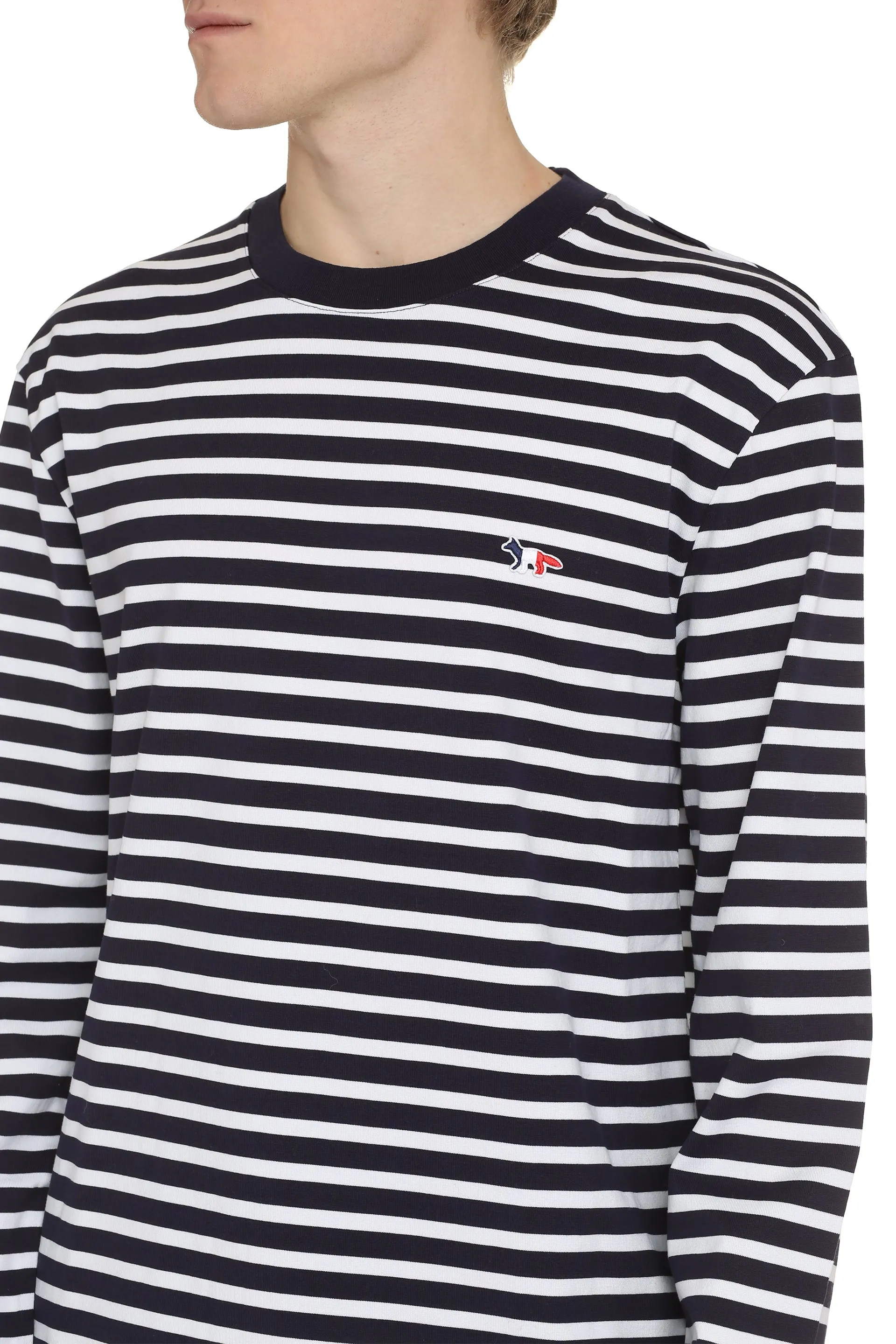Maison Kitsuné T-shirt in cotone a righe