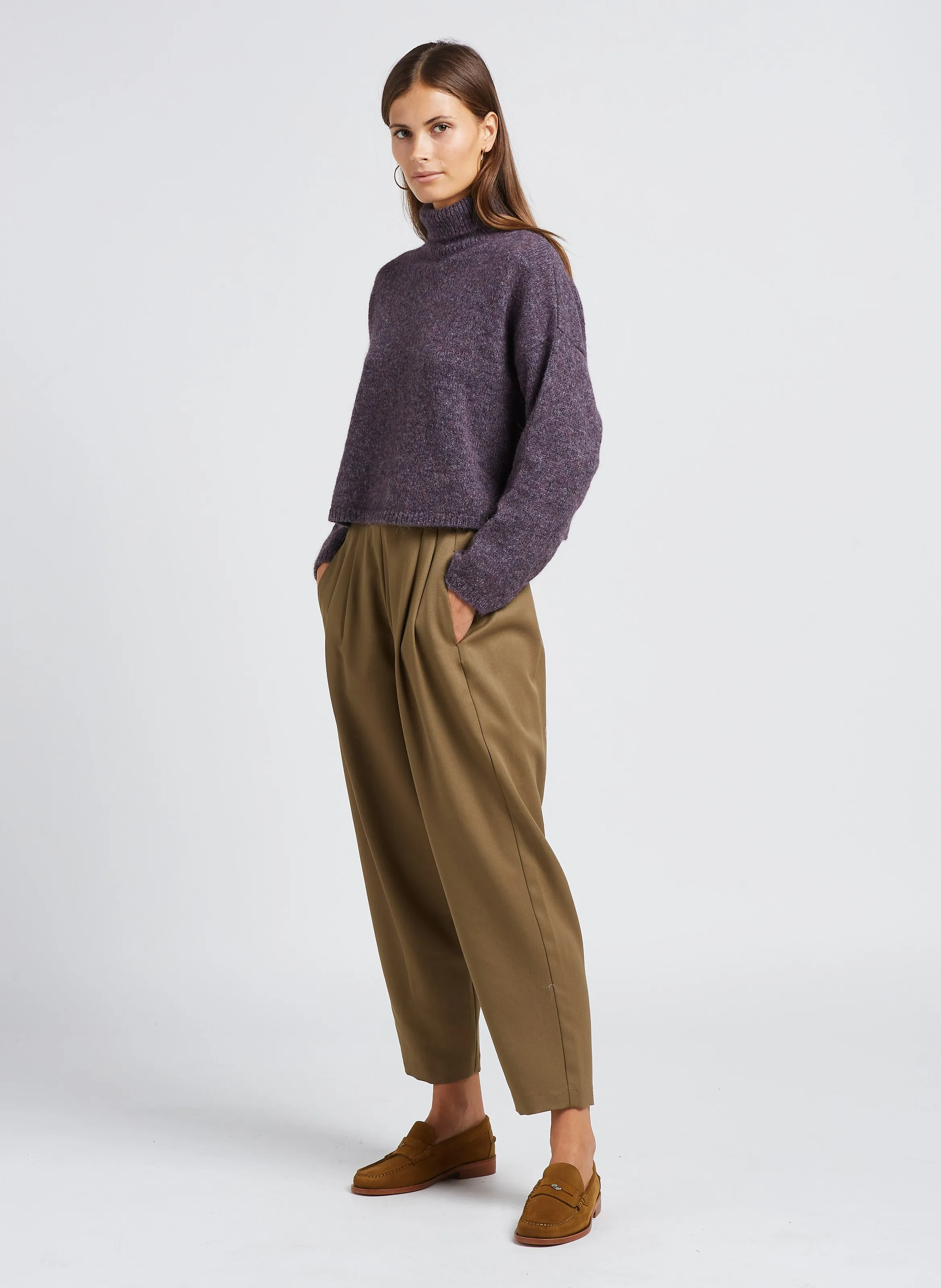  MASSCOB   CROS - Pantaloni dritti a vita alta in lana | Multicolore