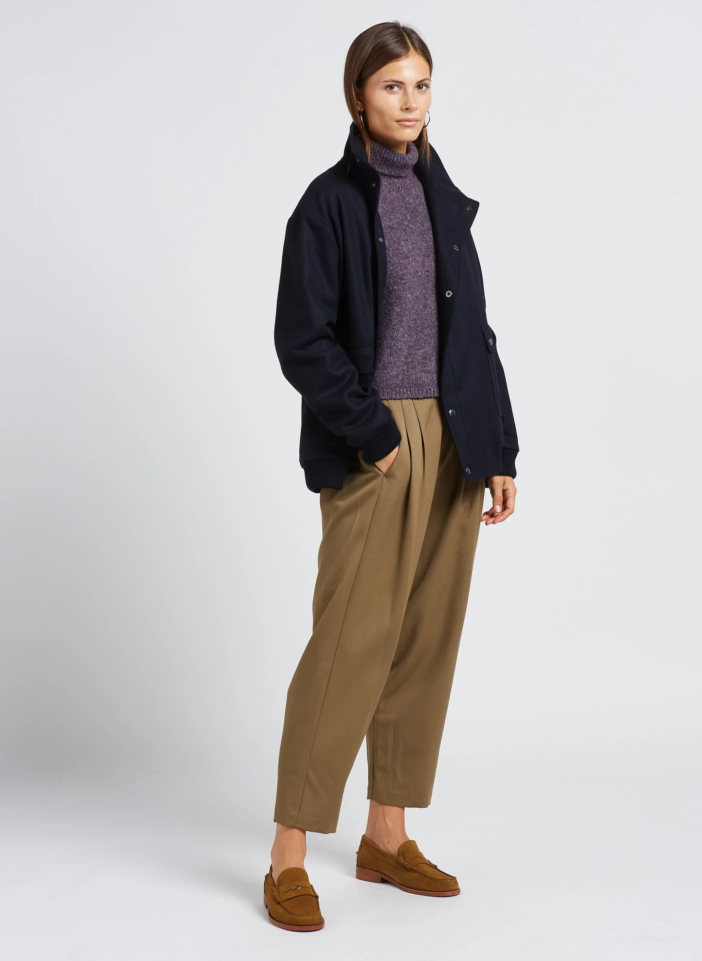  MASSCOB   CROS - Pantaloni dritti a vita alta in lana | Multicolore