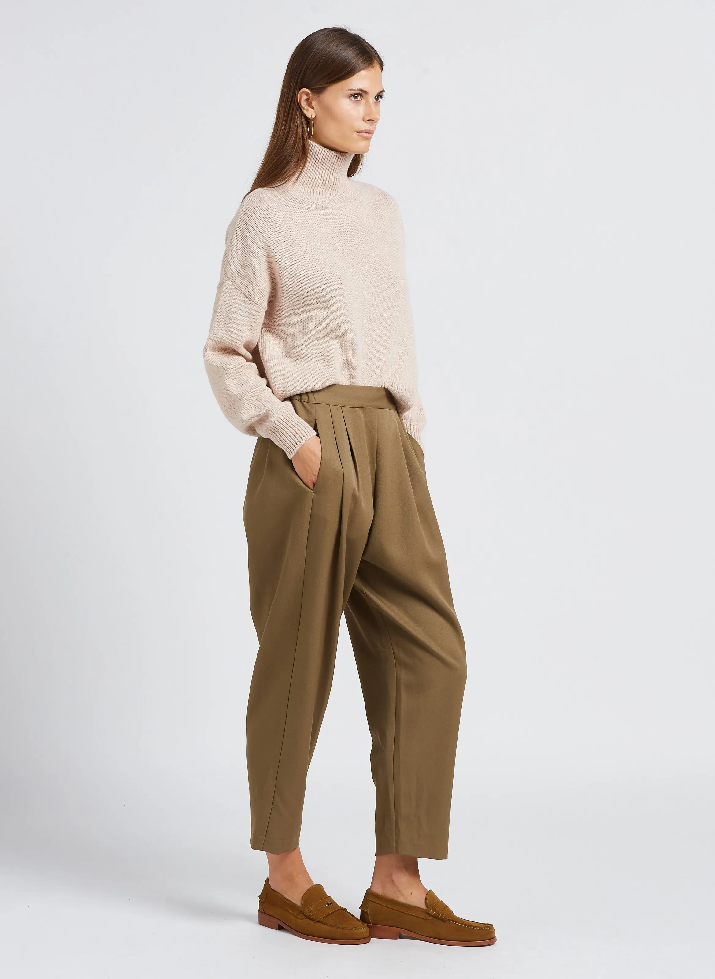  MASSCOB   CROS - Pantaloni dritti a vita alta in lana | Multicolore