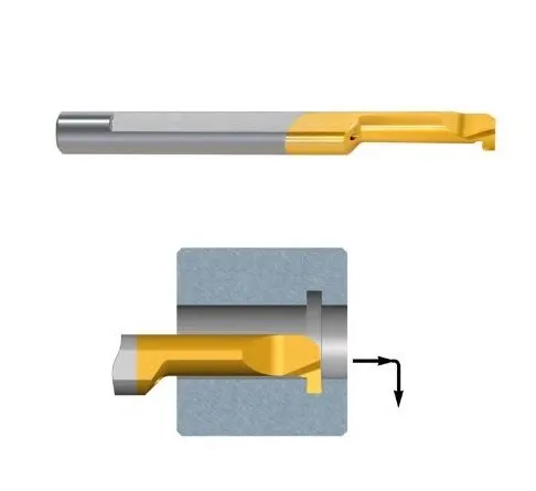 MGL7B2.0L30K20  Micro Bareno sinistro per scanalatura Tiny Tools Carmex in metallo duro K20, fantina mobile