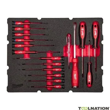 Milwaukee Accessori 4932493644 Set di cacciaviti di precisione PACKOUT Foam Inlay 17 pezzi