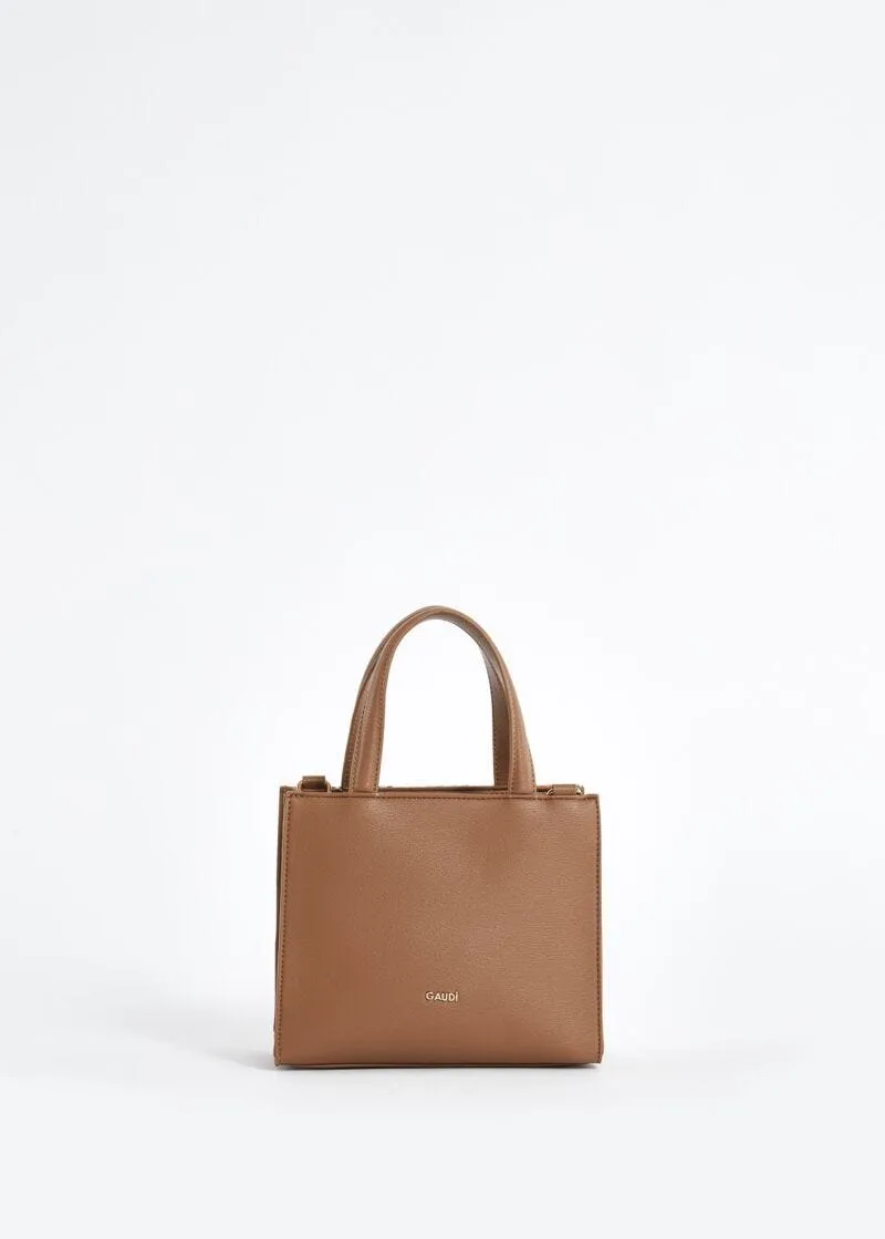 Mini shopping bag in rafia e similpelle