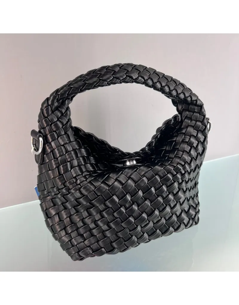 MINIBAG ECOPELLE INTRECCIATA NERA