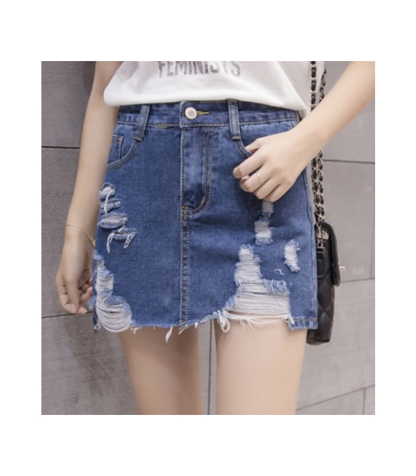 Minigonna denim strappi
