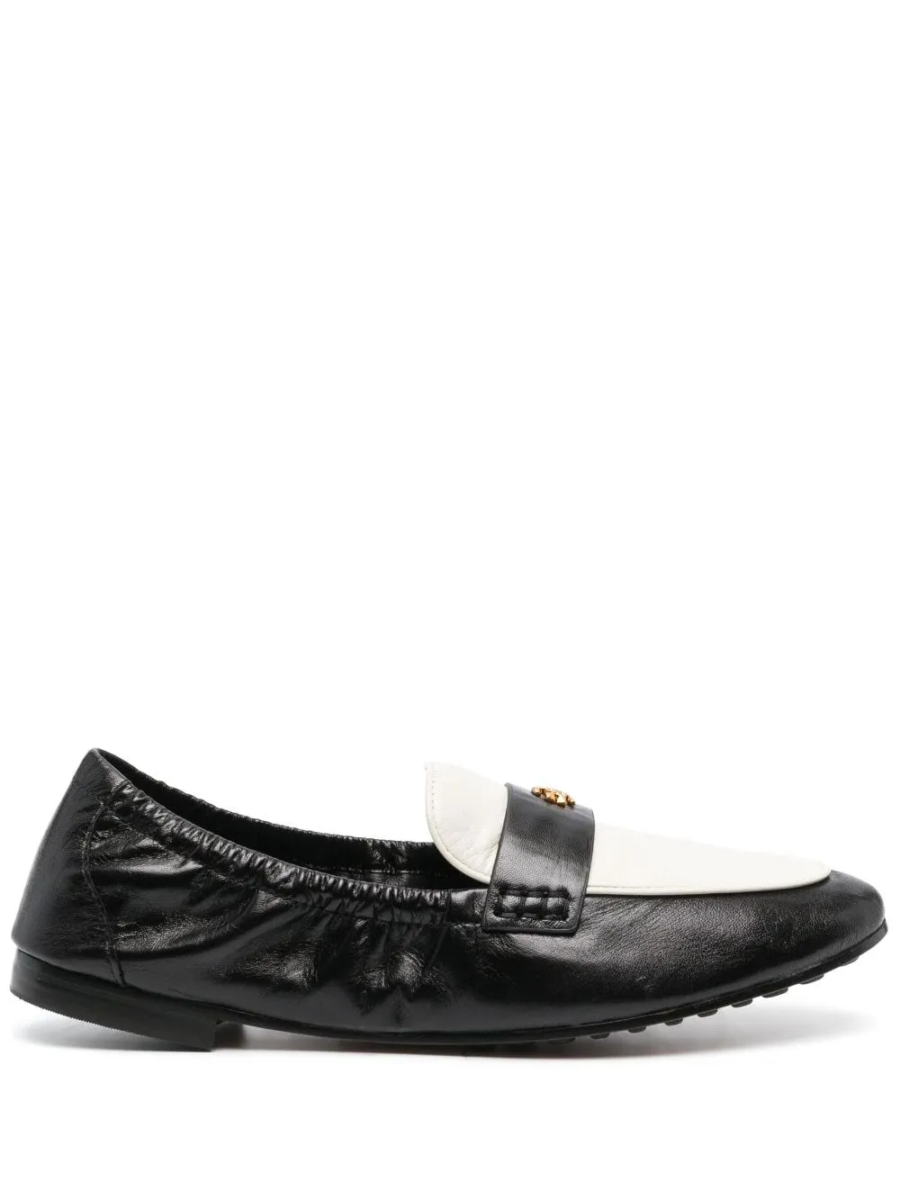 Mocassini bicolore in nero e bianco - donna