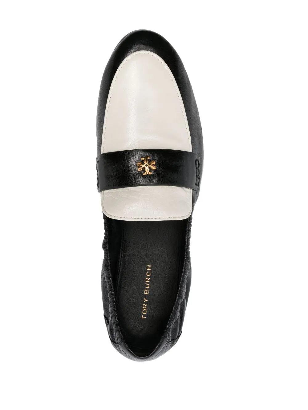 Mocassini bicolore in nero e bianco - donna