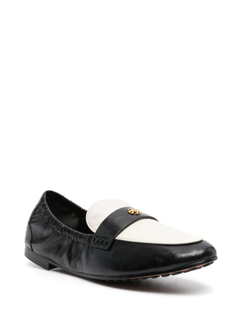Mocassini bicolore in nero e bianco - donna