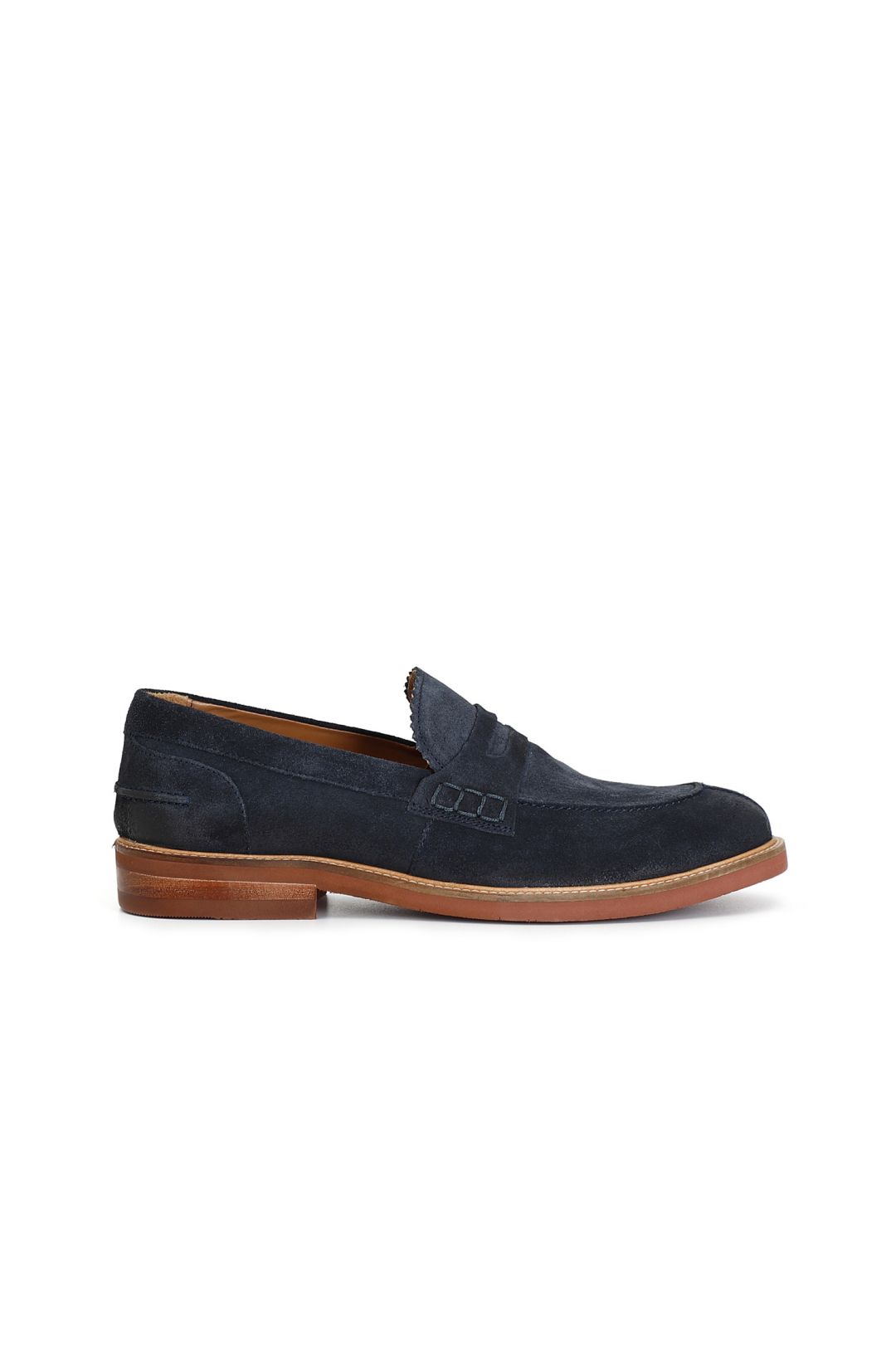 mocassini college in pelle scamosciata navy