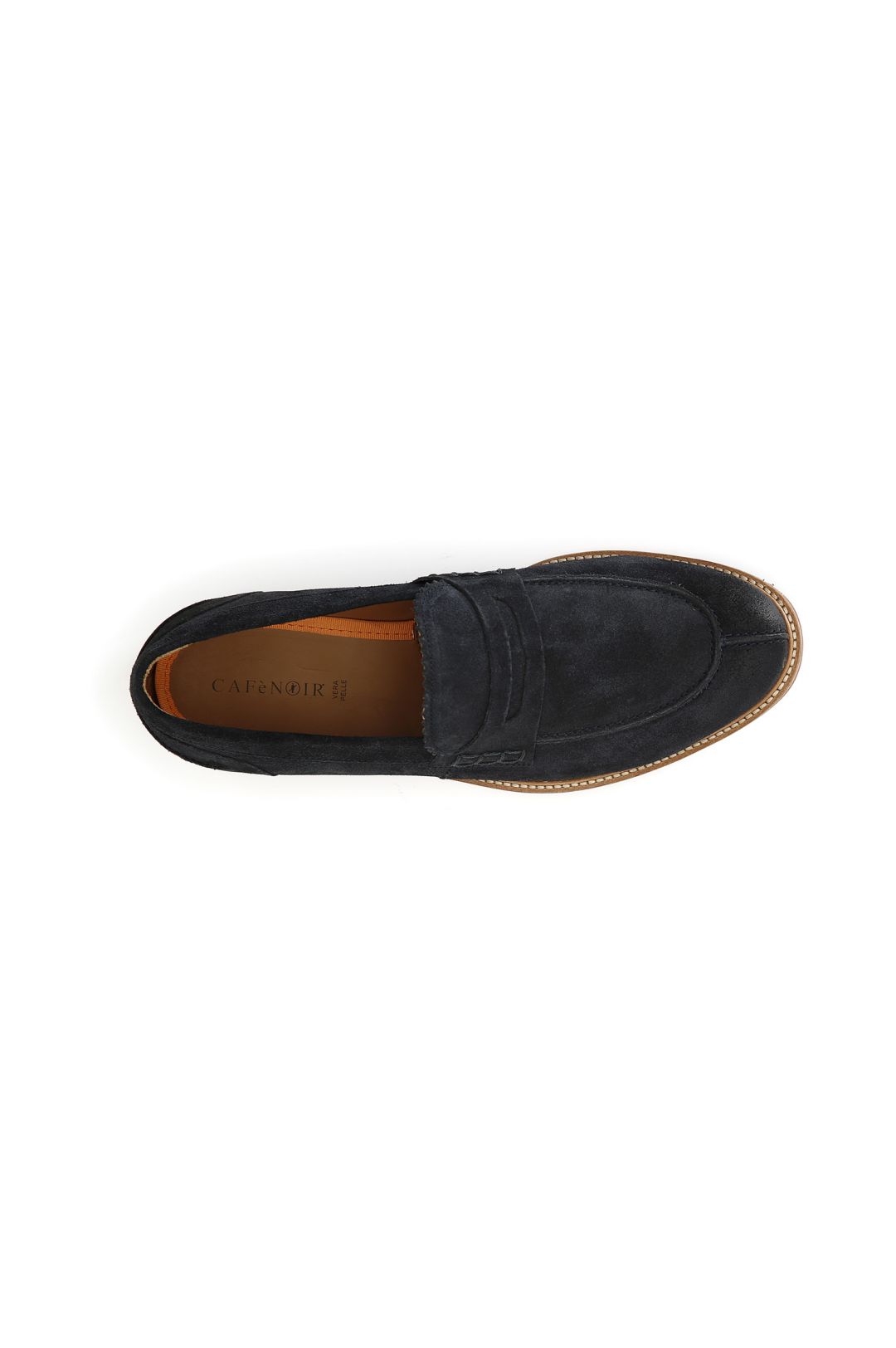mocassini college in pelle scamosciata navy