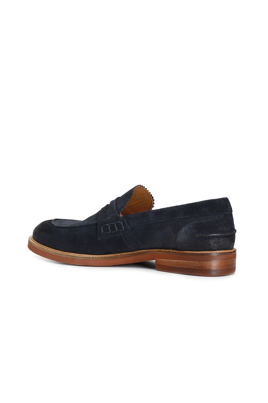 mocassini college in pelle scamosciata navy