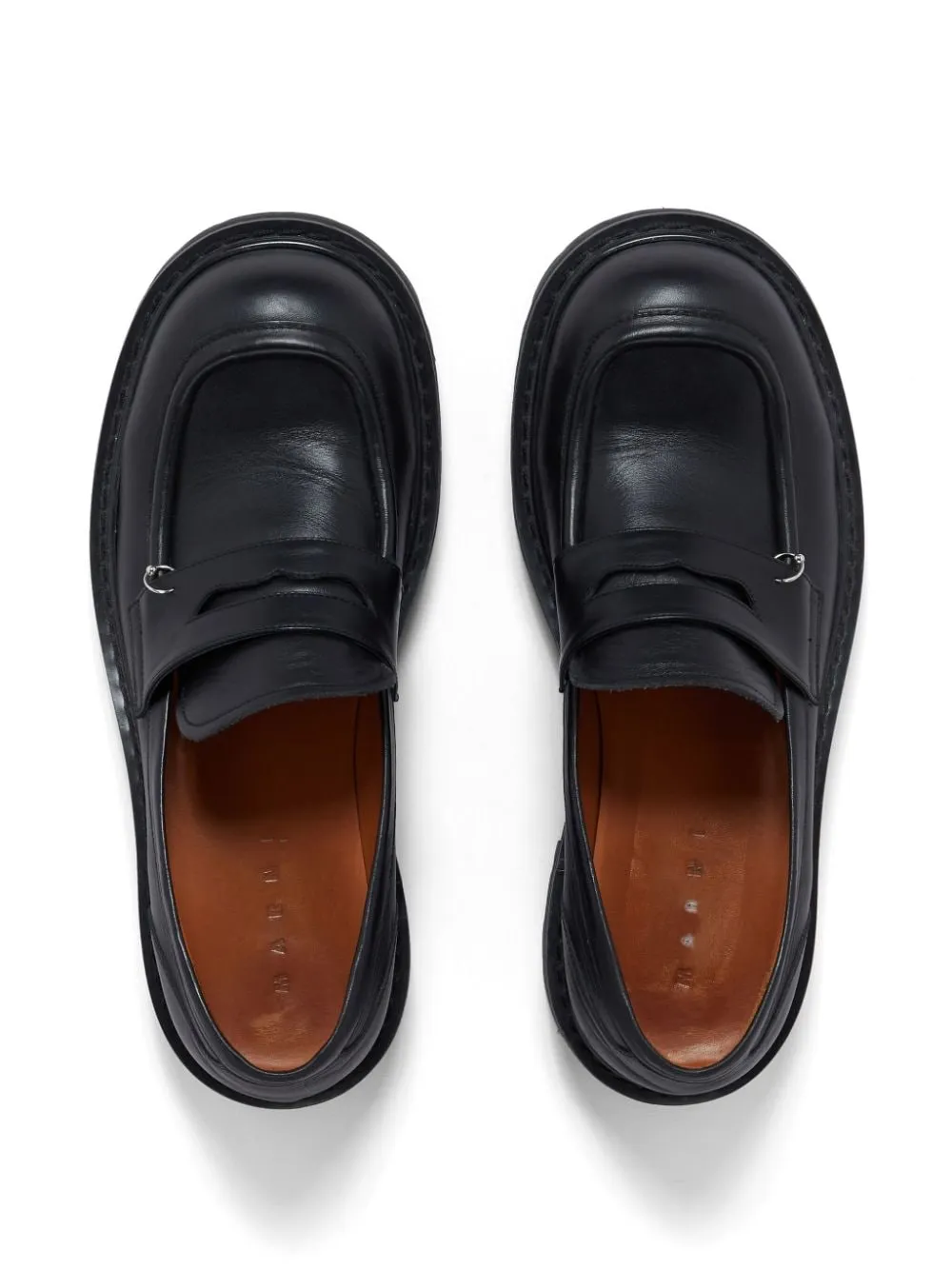 Mocassini con fessura penny in nero - uomo
