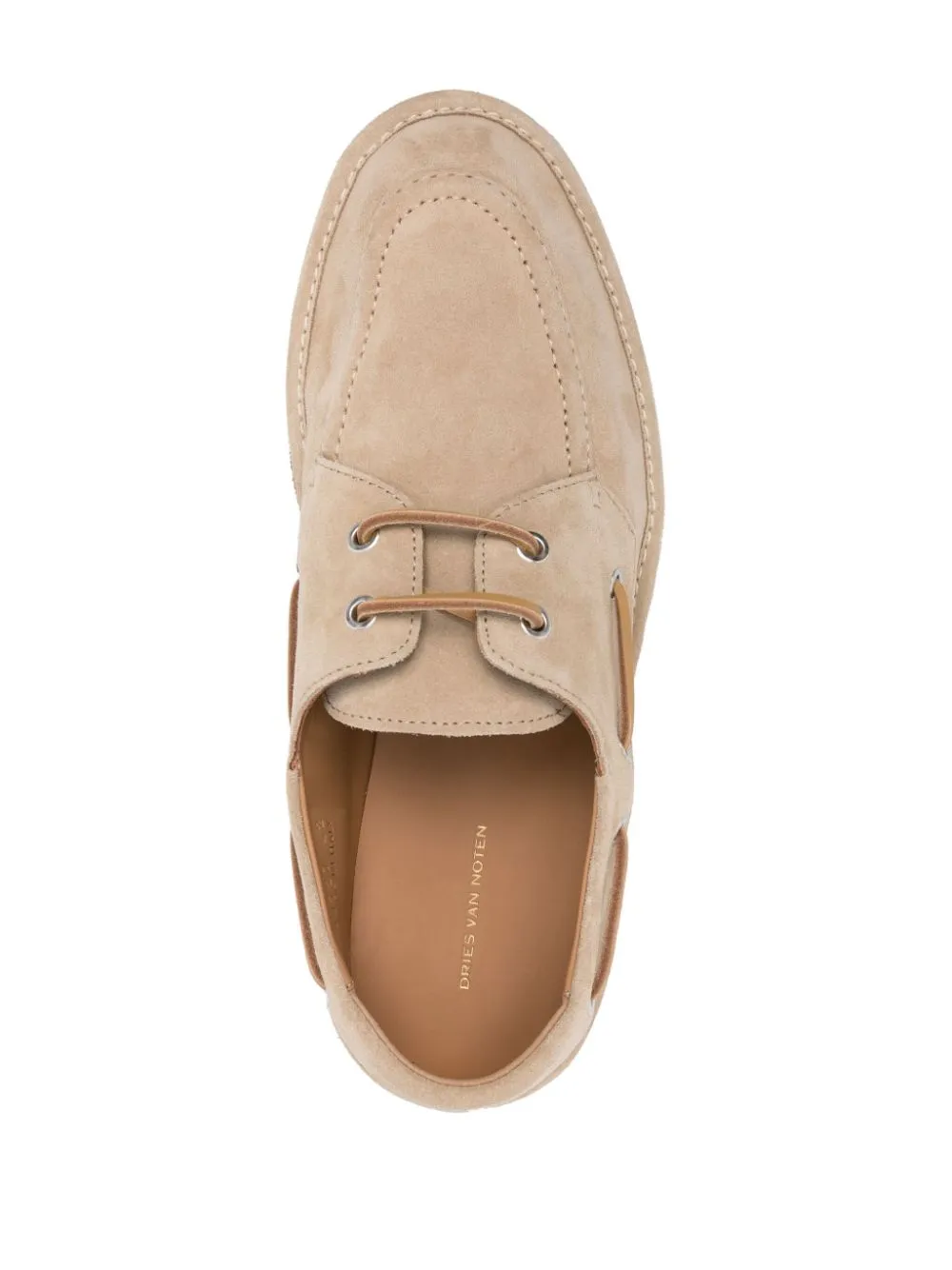Mocassini con lacci in beige - uomo