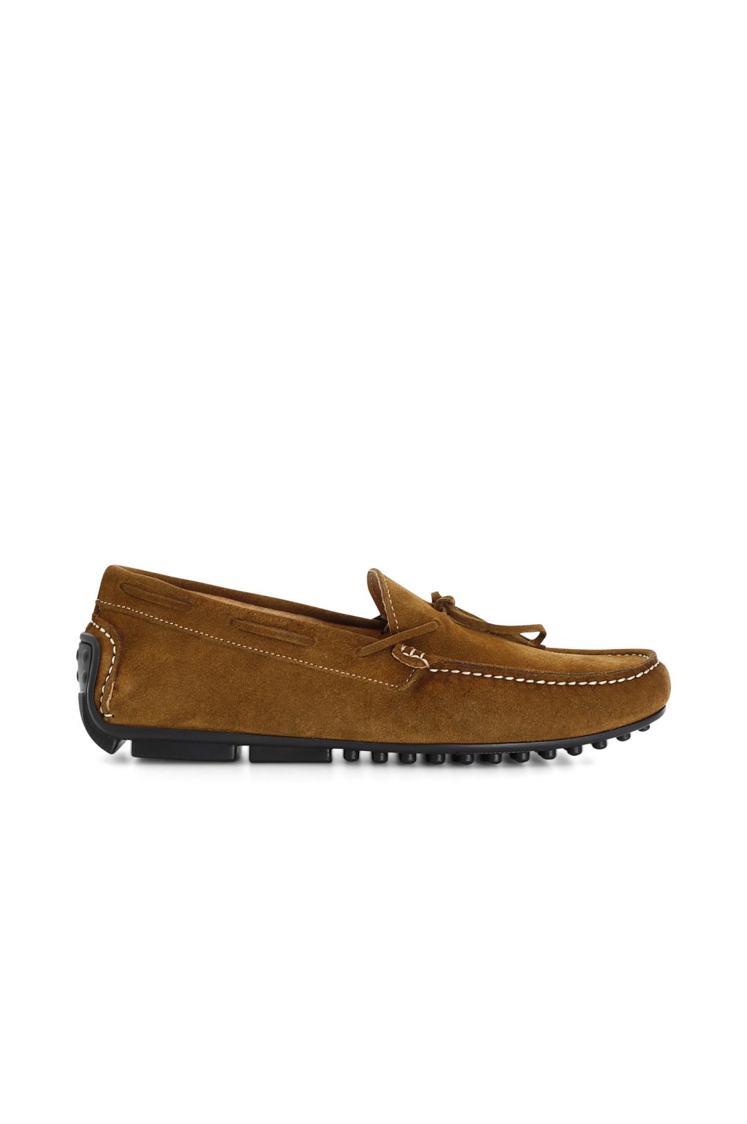 mocassini in pelle scamosciata cognac