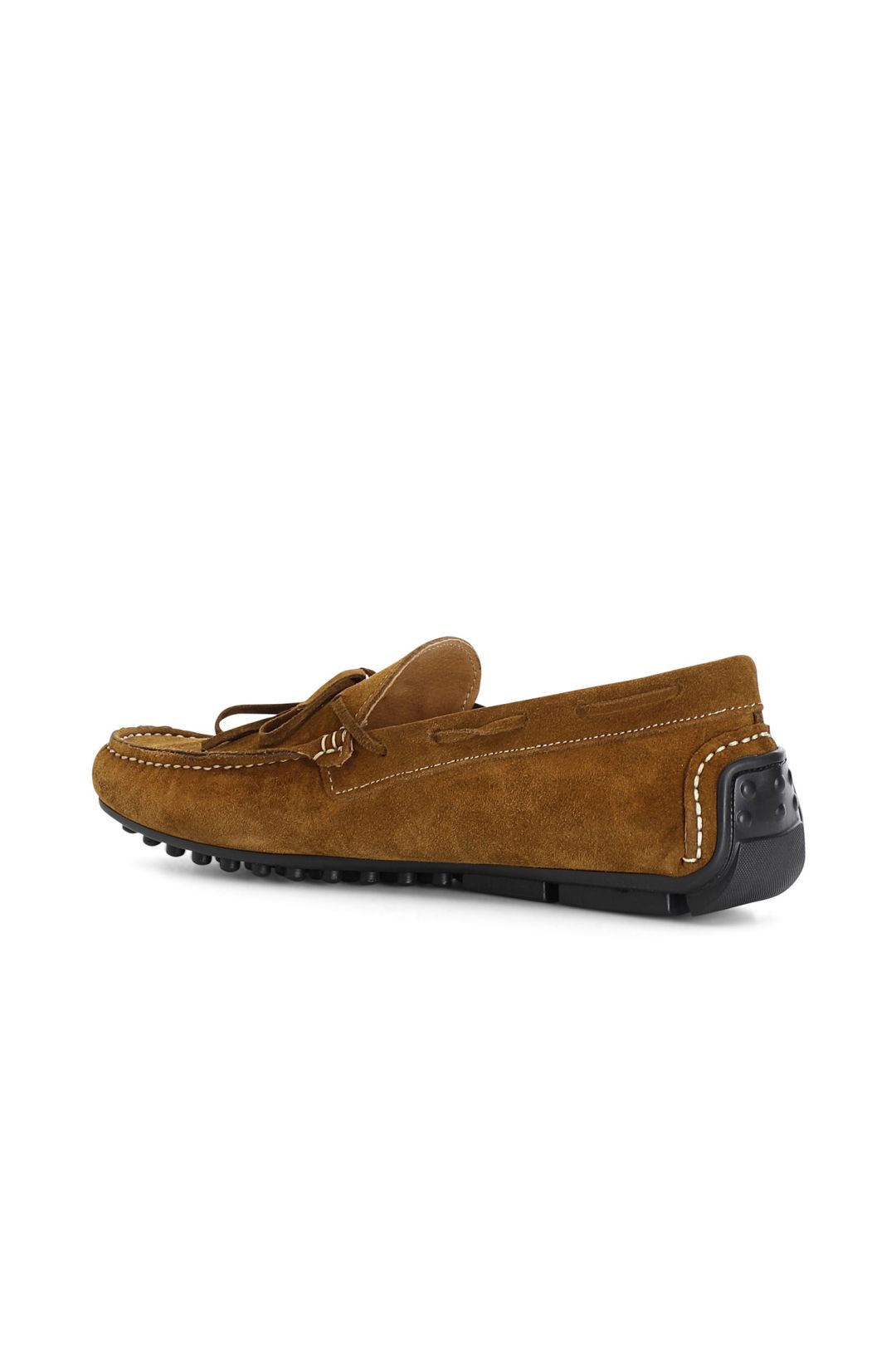 mocassini in pelle scamosciata cognac