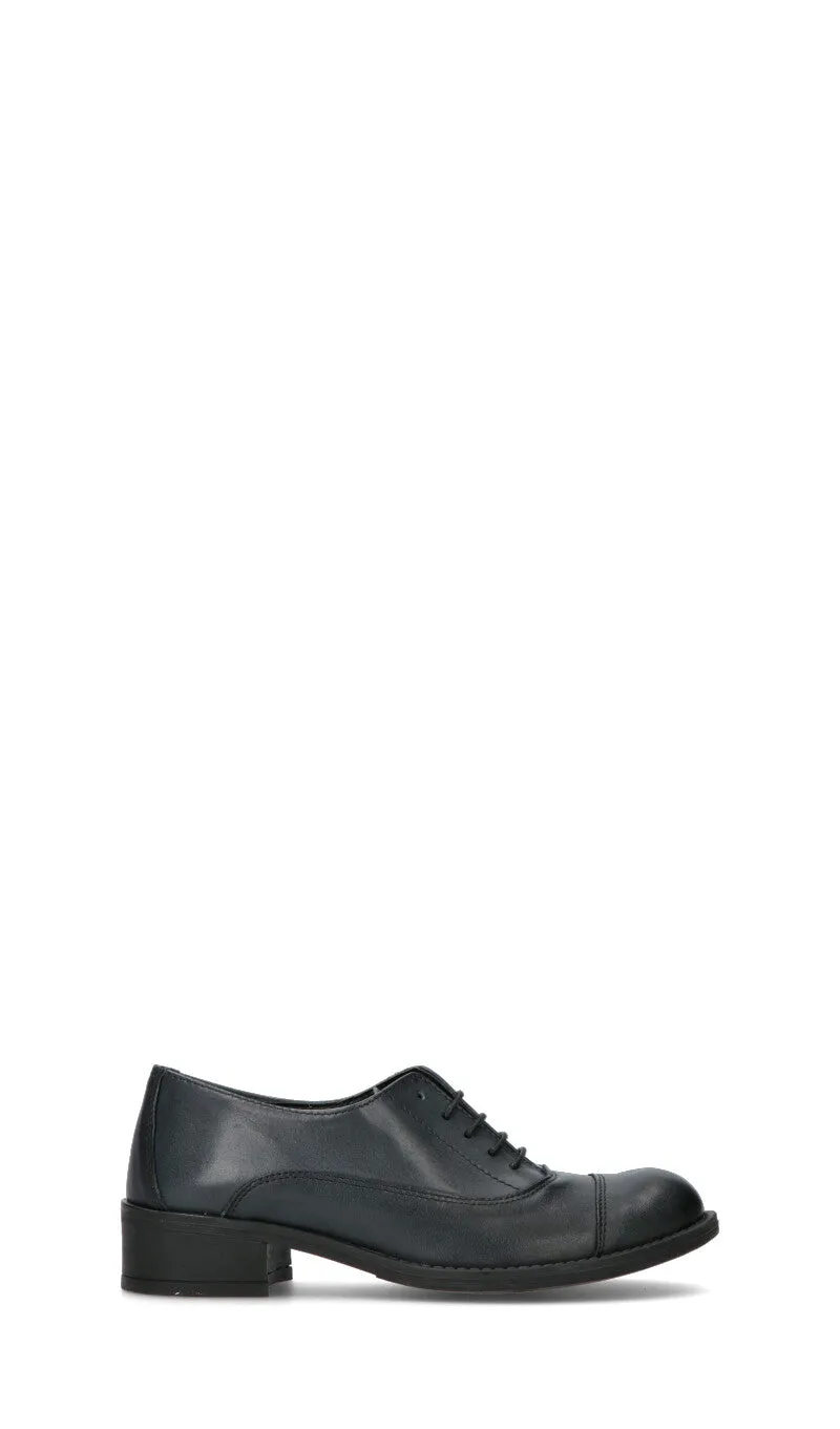 NEROFUMO Stringata donna blu in pelle