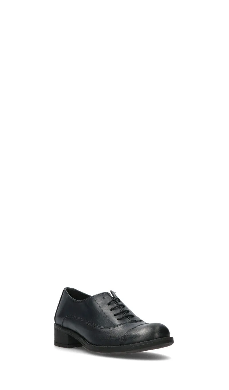NEROFUMO Stringata donna blu in pelle