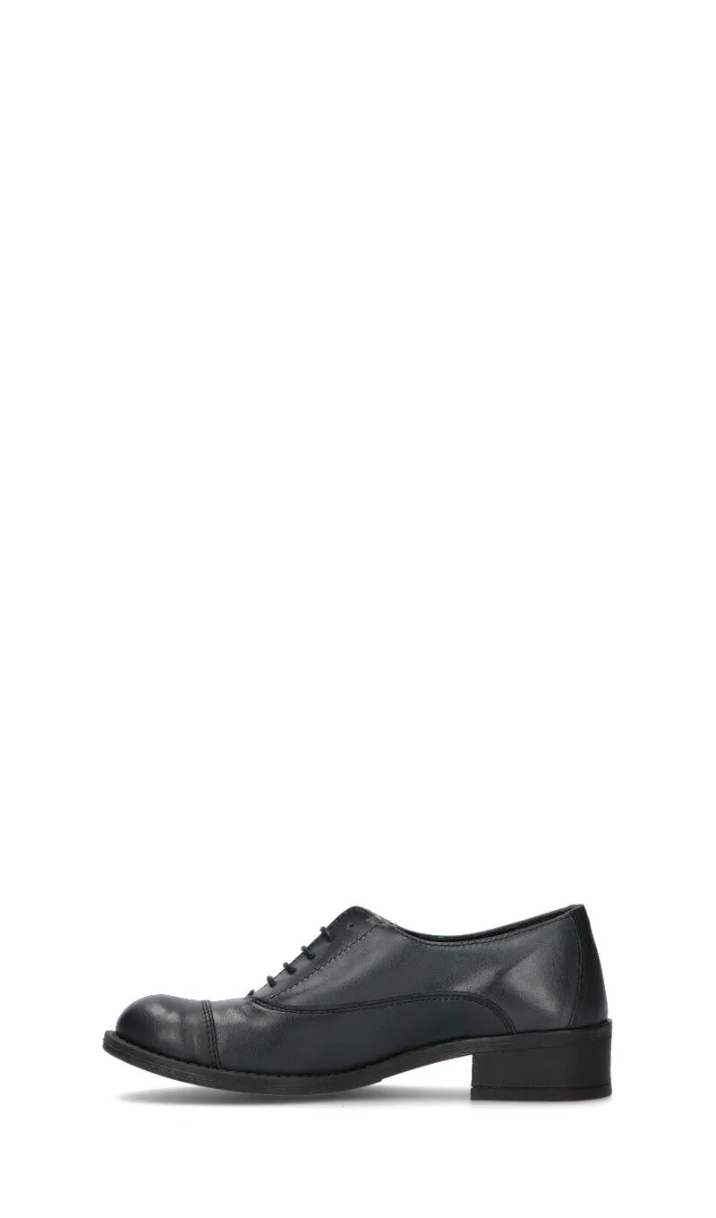 NEROFUMO Stringata donna blu in pelle