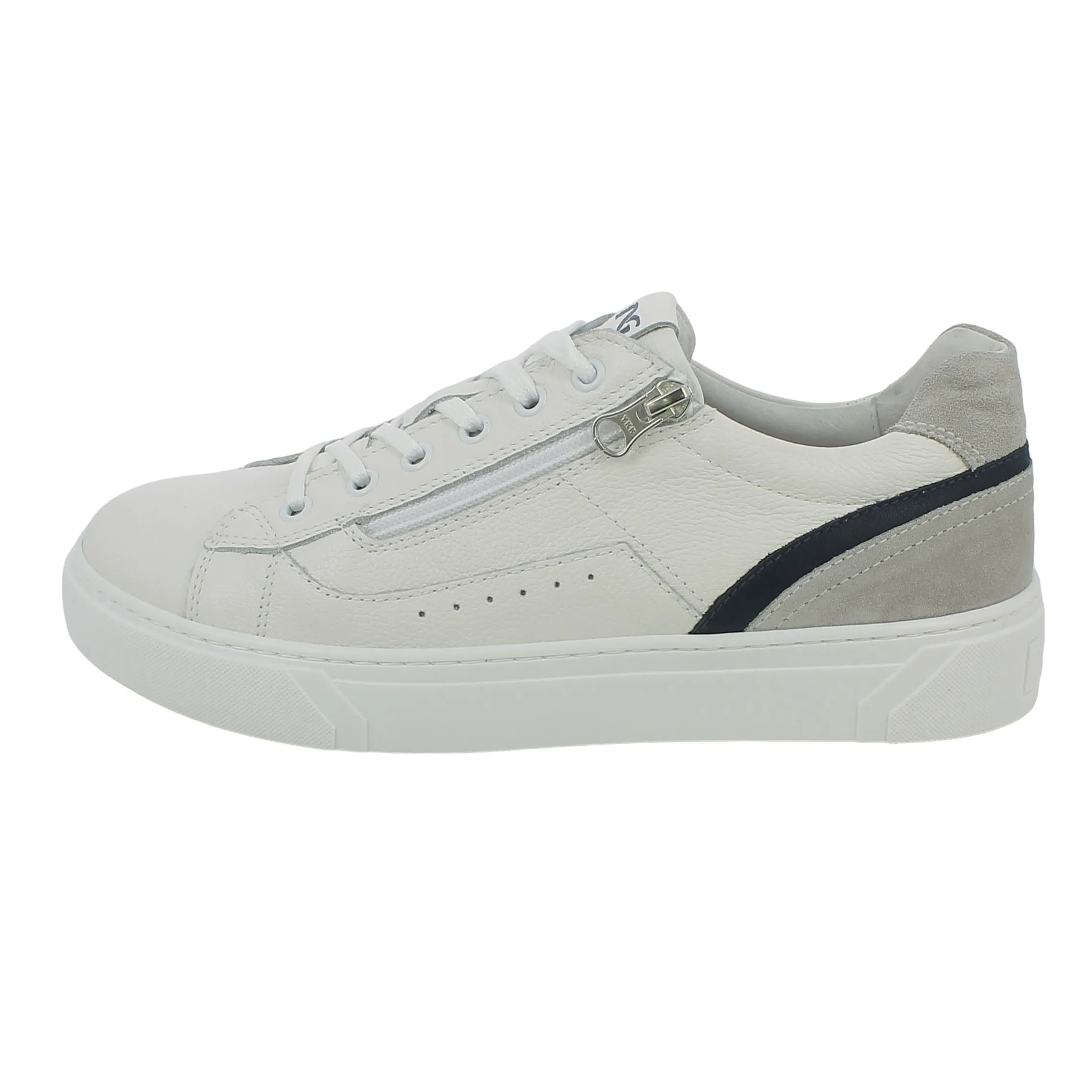 NeroGiardini  Sneaker in pelle bianca con zip 