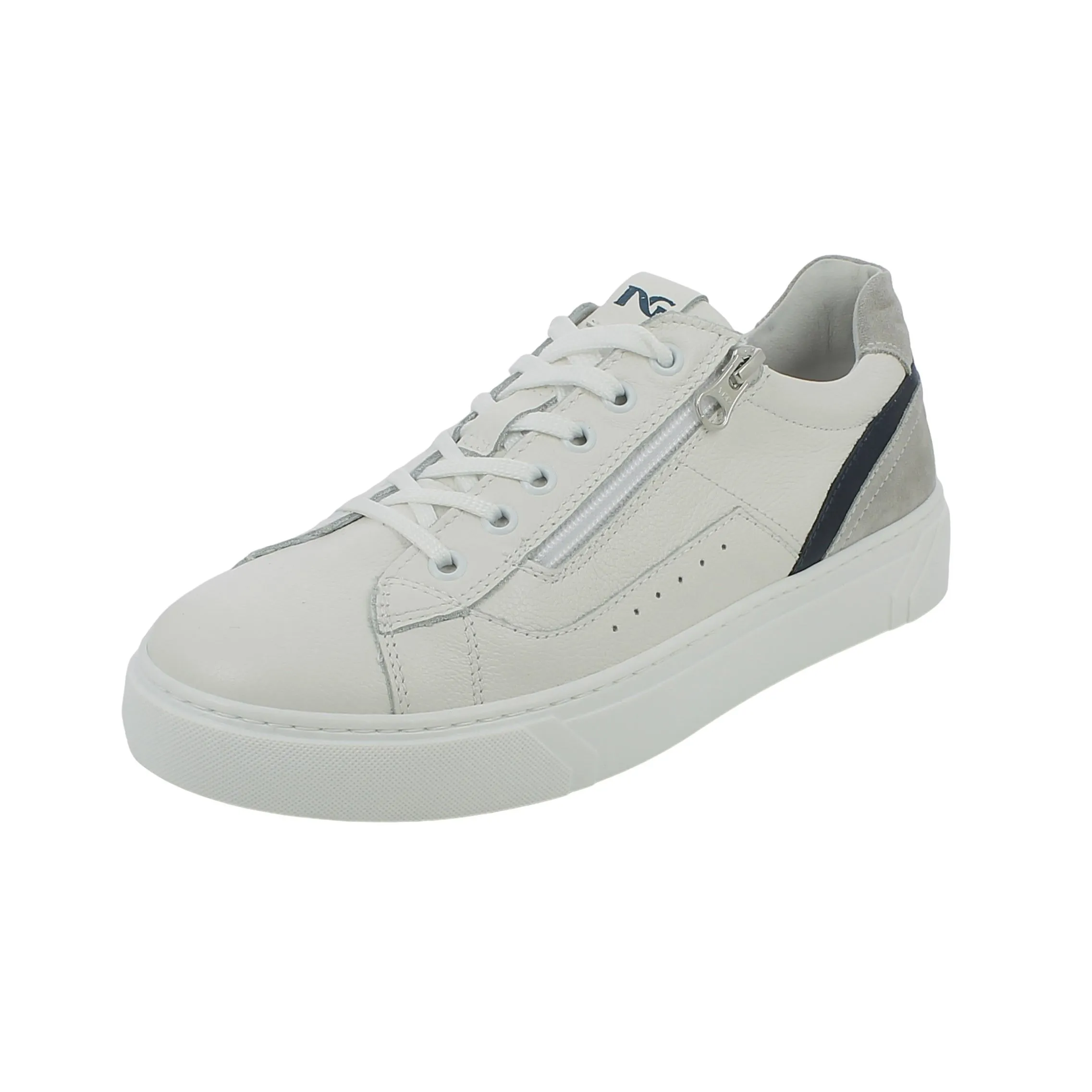 NeroGiardini  Sneaker in pelle bianca con zip 
