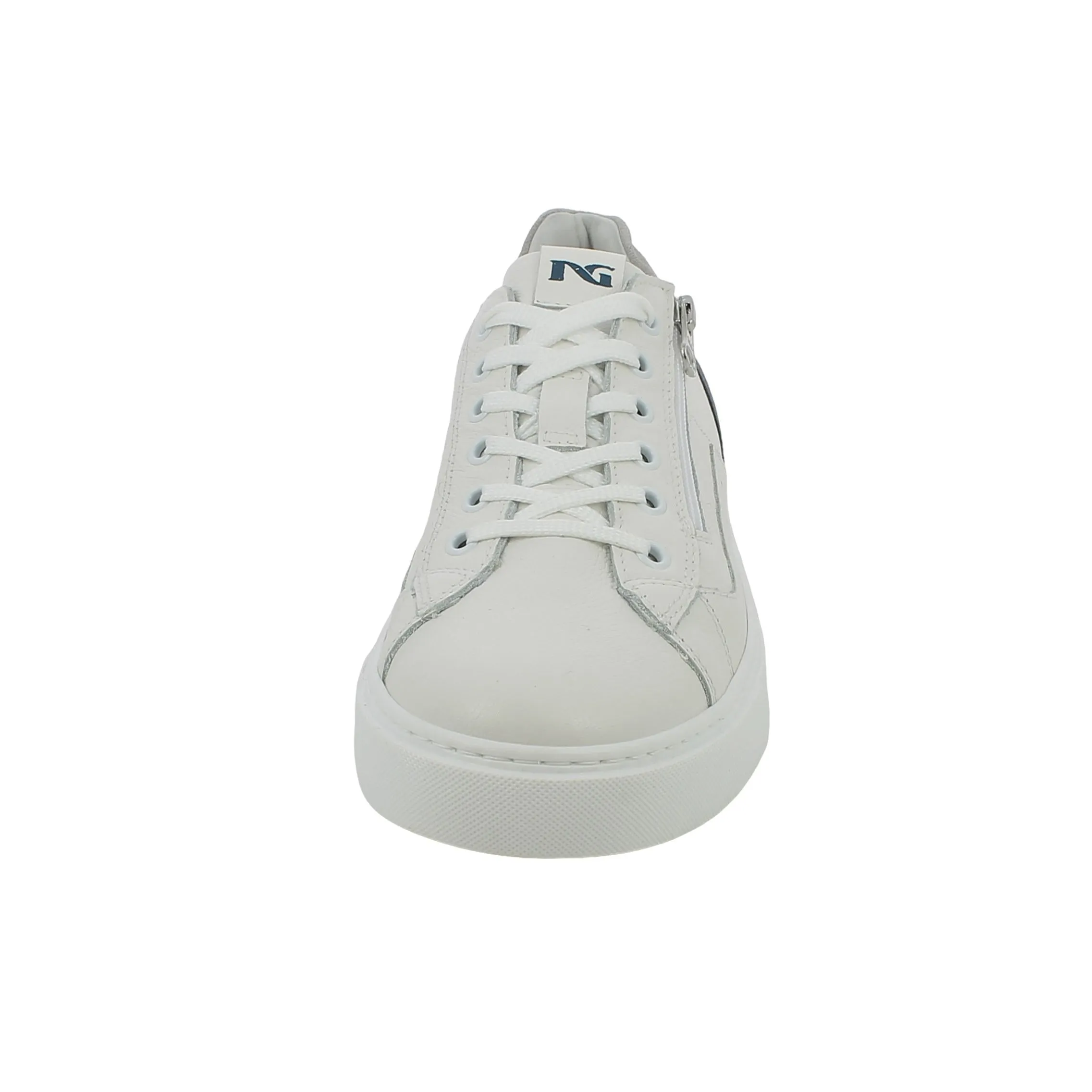 NeroGiardini  Sneaker in pelle bianca con zip 