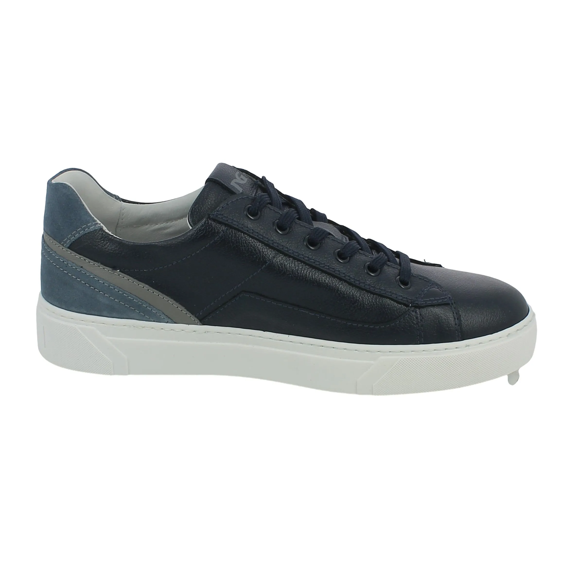 NeroGiardini  Sneaker in pelle blu con zip 