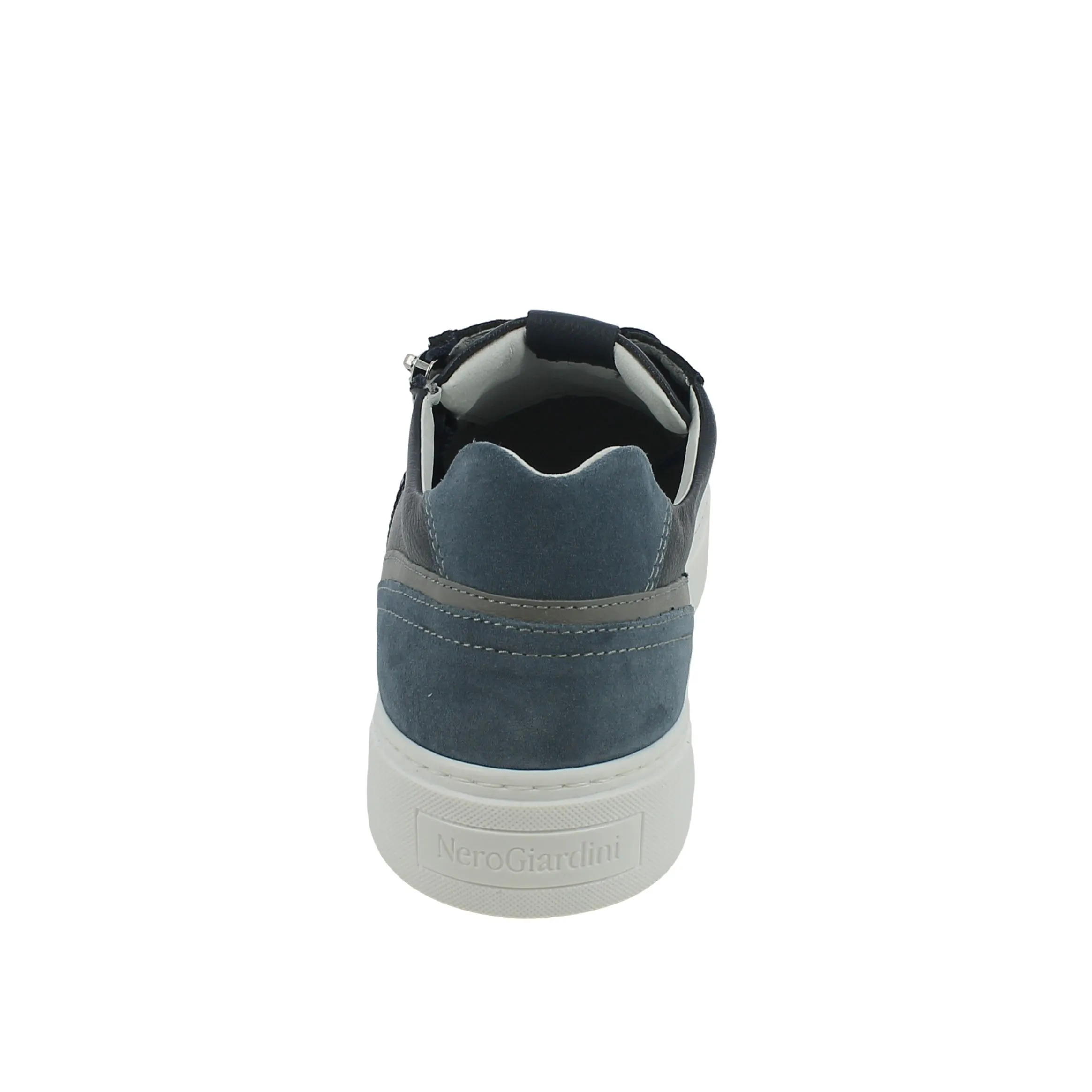 NeroGiardini  Sneaker in pelle blu con zip 