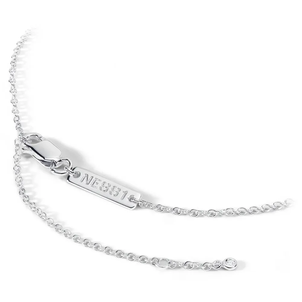 NESS1 - Sex Bomb Collana Oro Bianco 18kt e Diamante - Sex Bomb Collection - Collana Artigianale - Alta Qualità Luxury