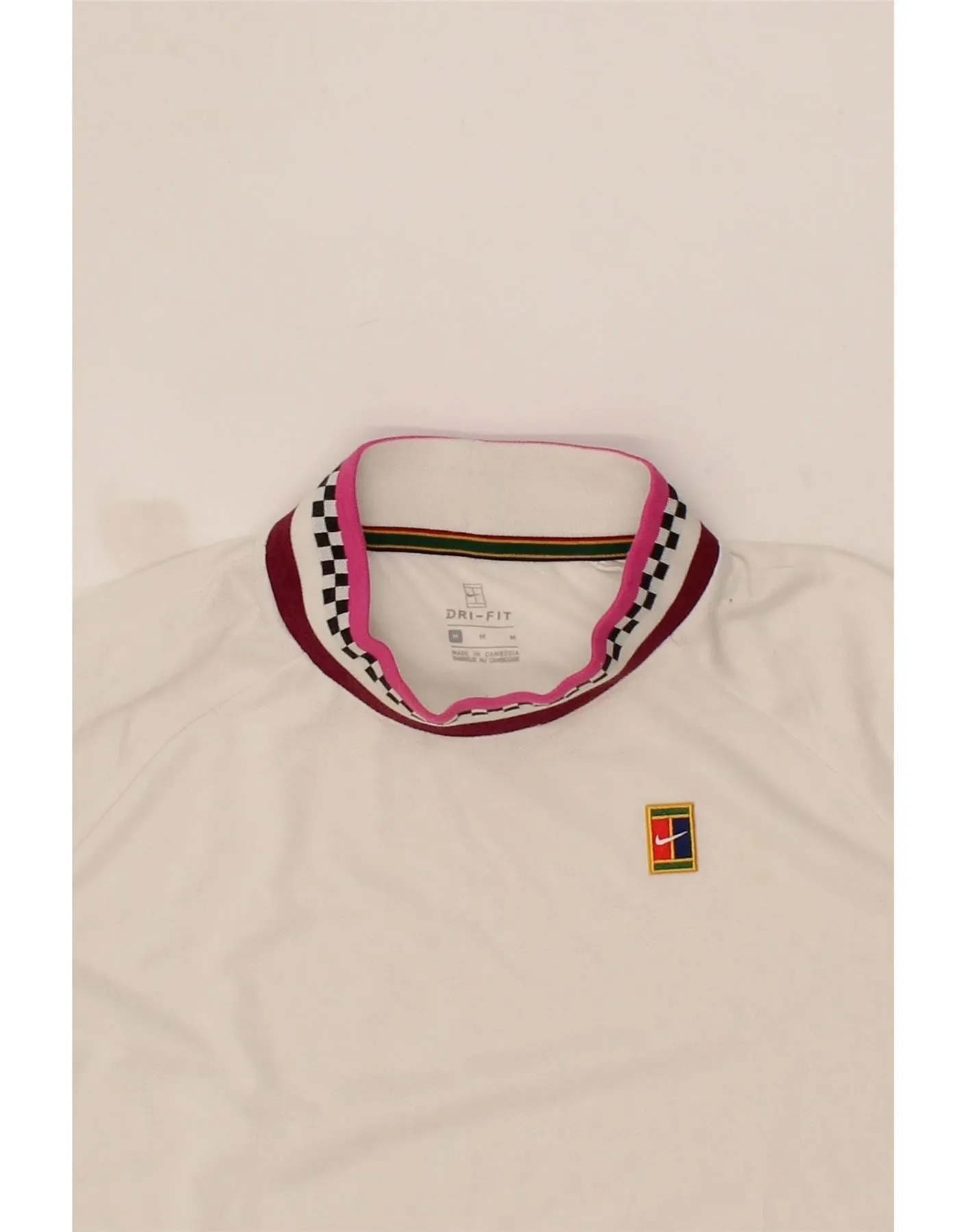 NIKE Womens Dri Fit Crop T-Shirt Top UK 14 Medium Beige Polyester
