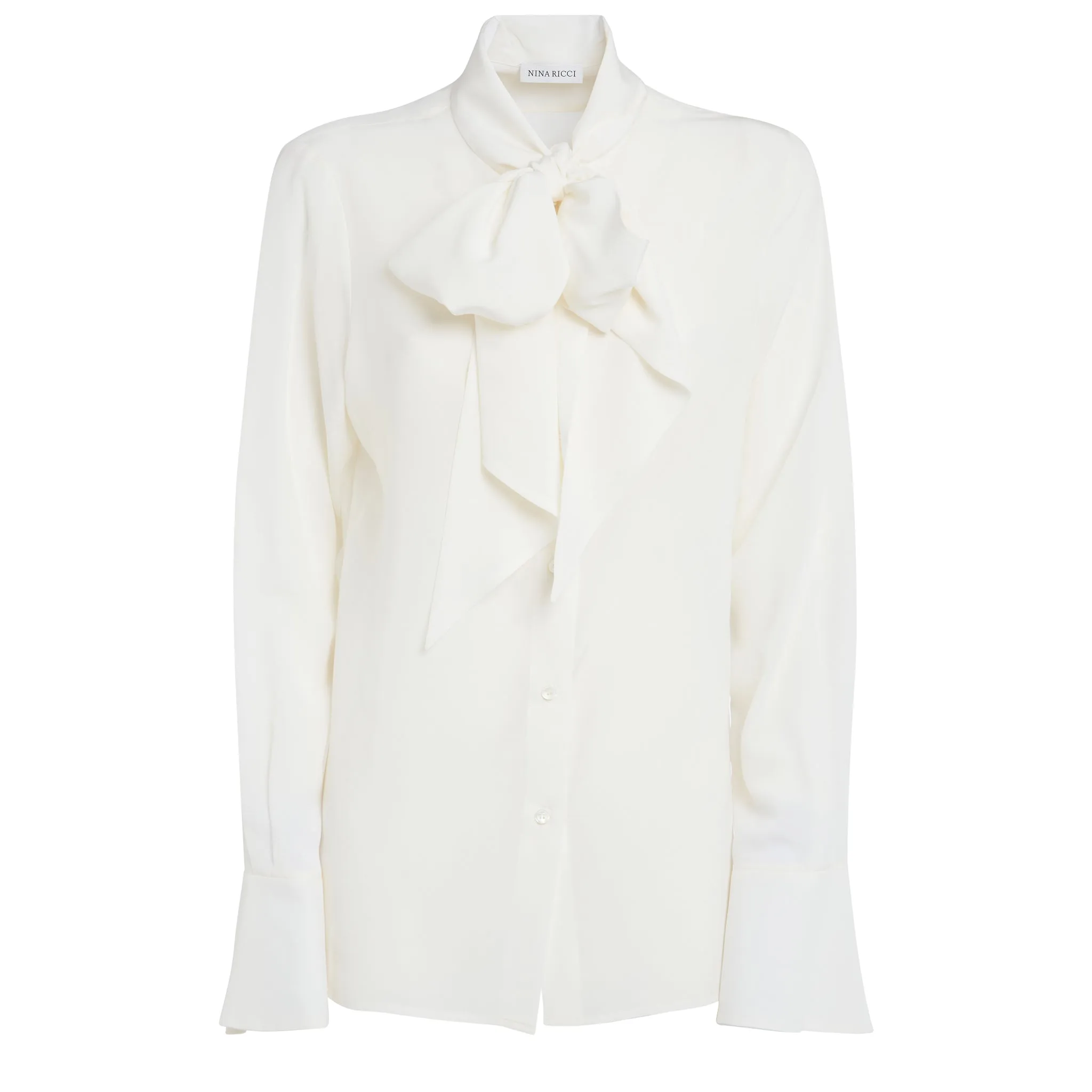 NINA RICCI  Camicia in crêpe de chine bianca