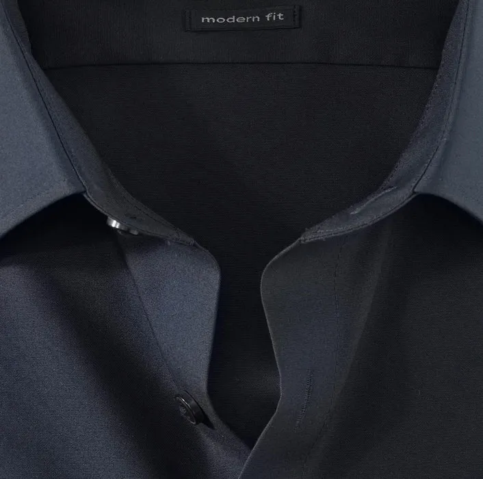 Olymp luxor modern fit pure cotton easy ironing dark blue shirt