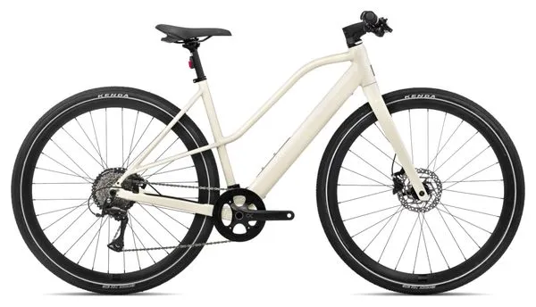 Orbea Vibe Mid H30 Bicicletta elettrica da città Shimano Acera 8S 250 Wh 700 mm Bianco avorio 2024