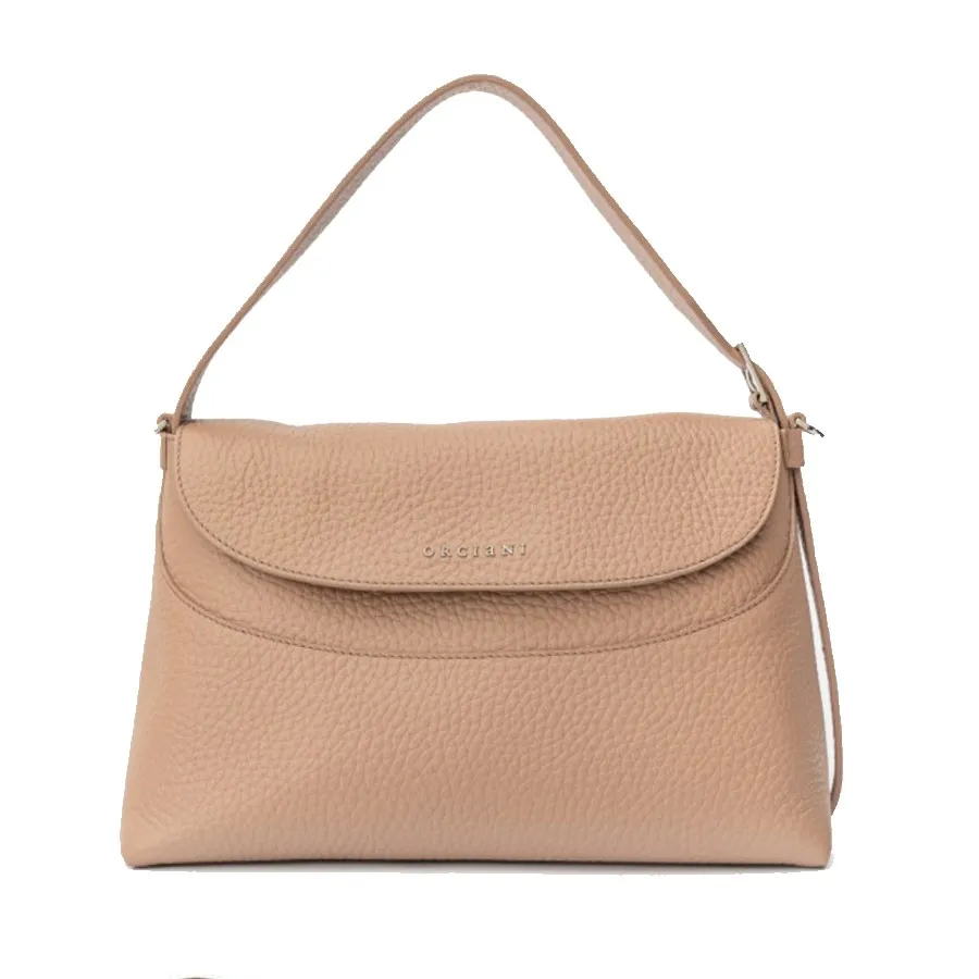 ORCIANI Borsa a spalla NANA SOFT in pelle martellata con tracolla