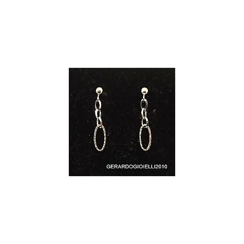 ORECCHINI PENDENTI IN ORO BIANCO 18KT LUNGHEZZA 3 Cm