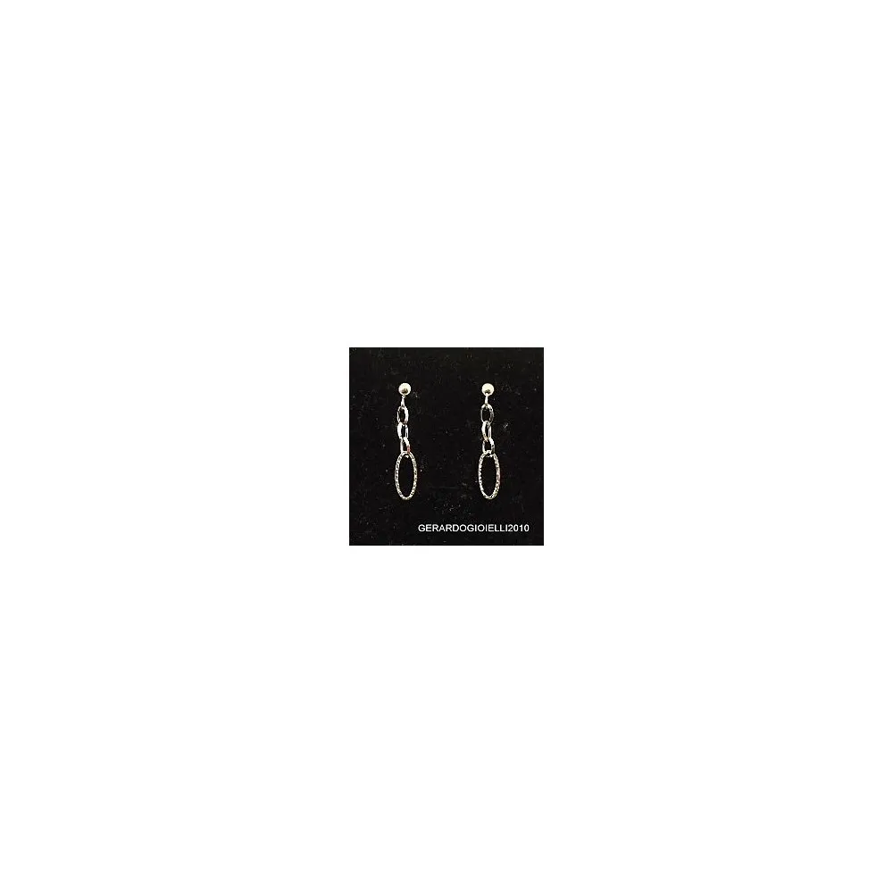 ORECCHINI PENDENTI IN ORO BIANCO 18KT LUNGHEZZA 3 Cm