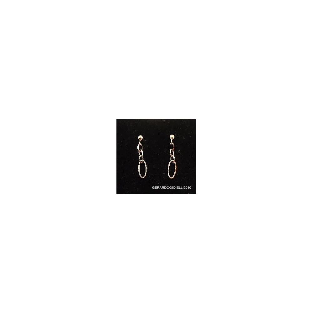 ORECCHINI PENDENTI IN ORO BIANCO 18KT LUNGHEZZA 3 Cm