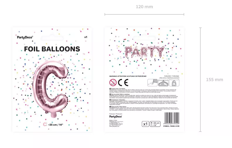 Palloncino lettera C rosa oro 35 cm