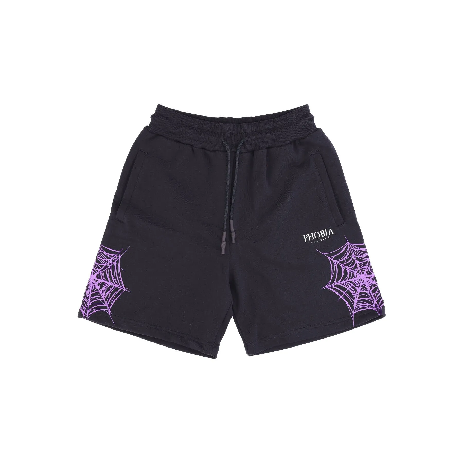 Pantalone Corto Tuta Uomo Cobweb Print Shorts Black/purple