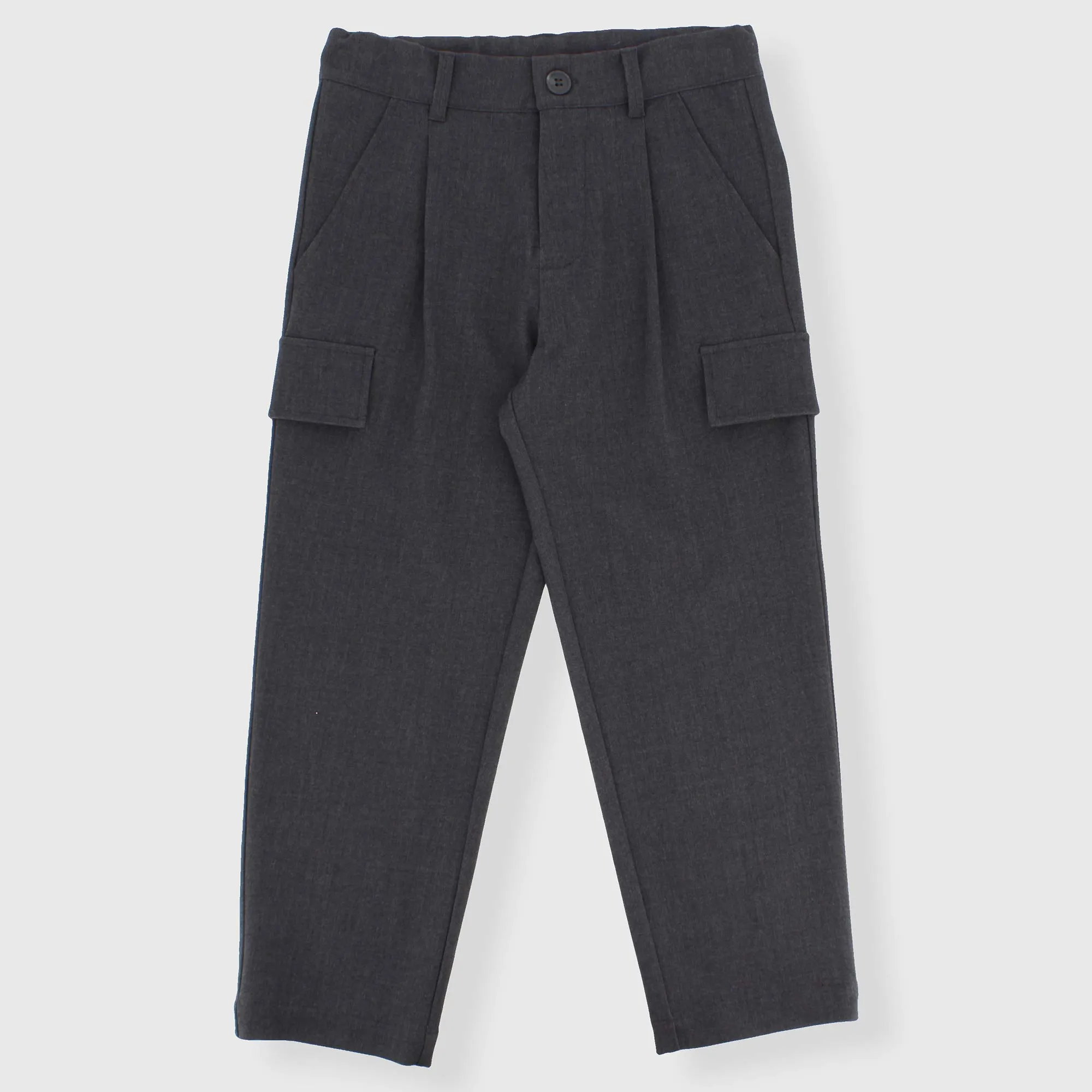 Pantalone effetto lana da bambino, GRIGIO            
