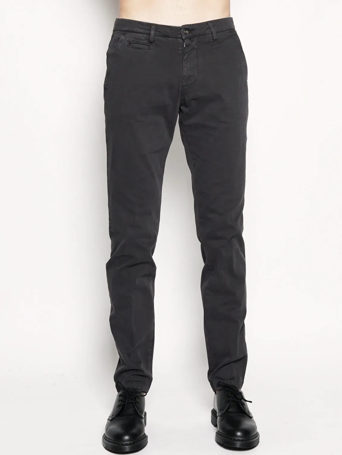 Pantalone in Gabardine di Cotone Grigio