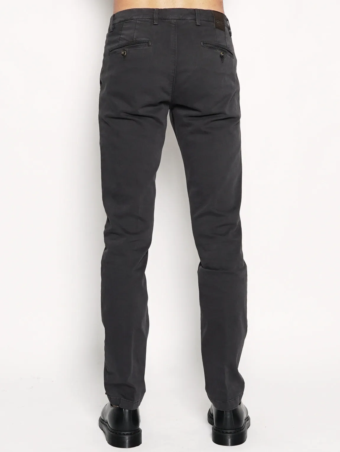 Pantalone in Gabardine di Cotone Grigio