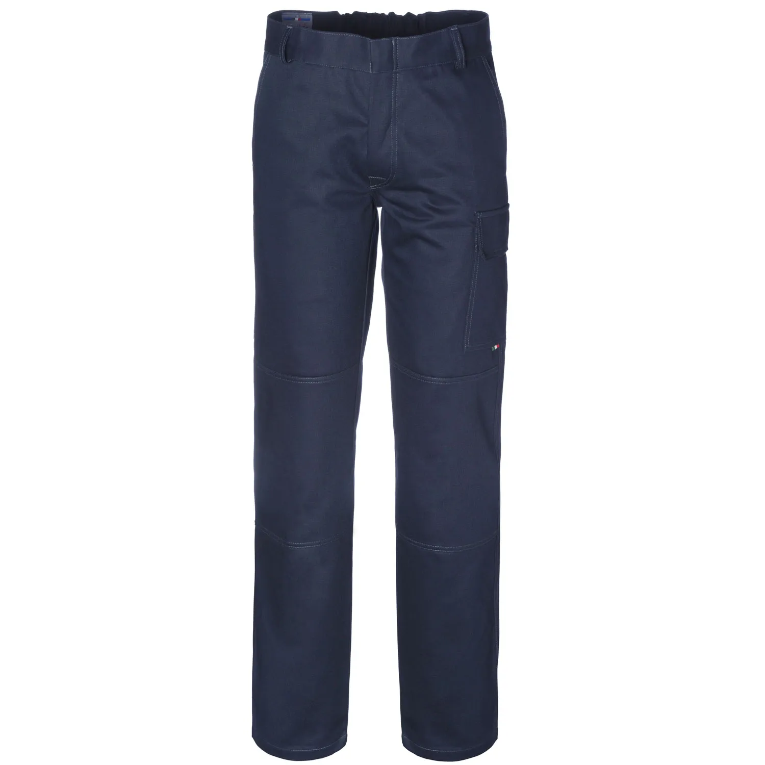 Pantalone invernale Termoplus A00108 da lavoro multitasche in cotone con garzatura colore blu