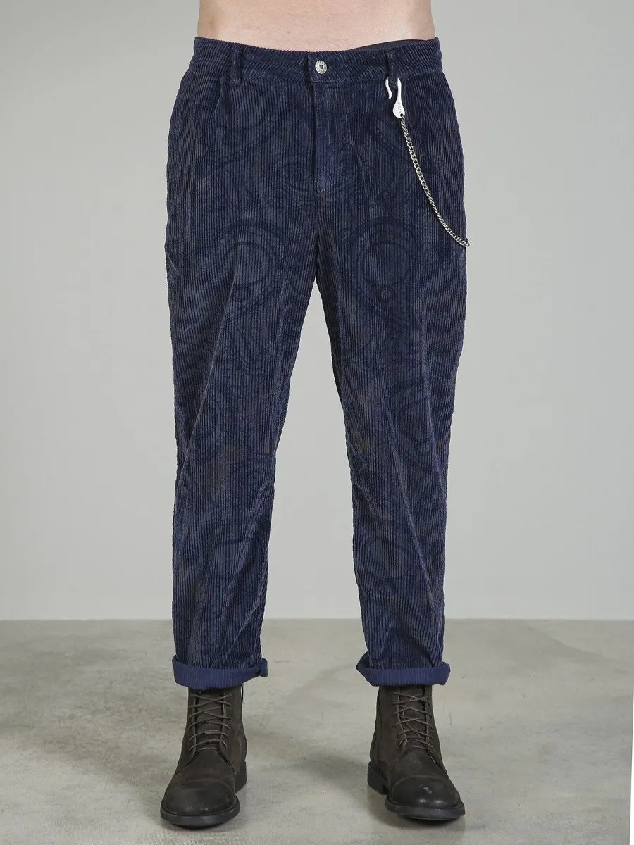 Pantalone velluto stampato Berna