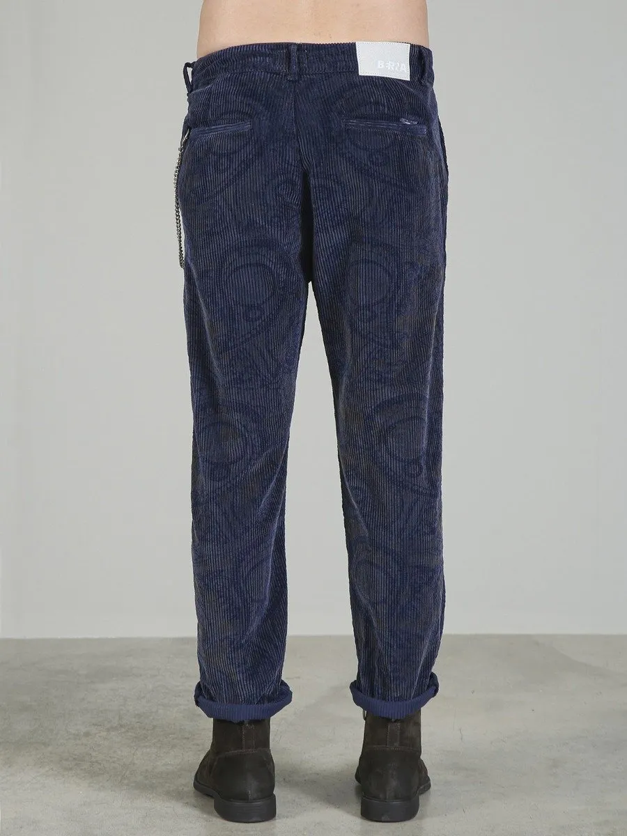 Pantalone velluto stampato Berna