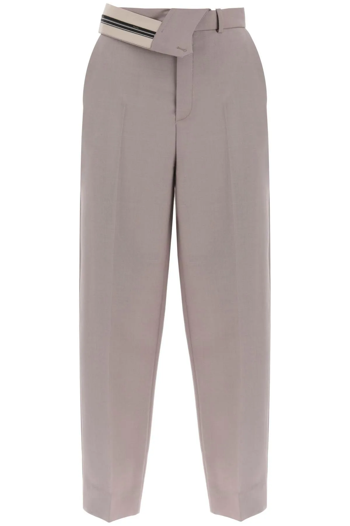 Pantaloni carrot fit in kid mohair
