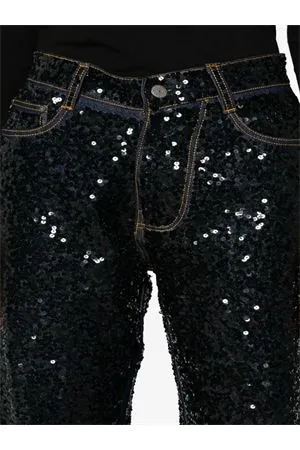 PAROSH Abbigliamento,Jeans Jeans Guff Paillettes Nero 