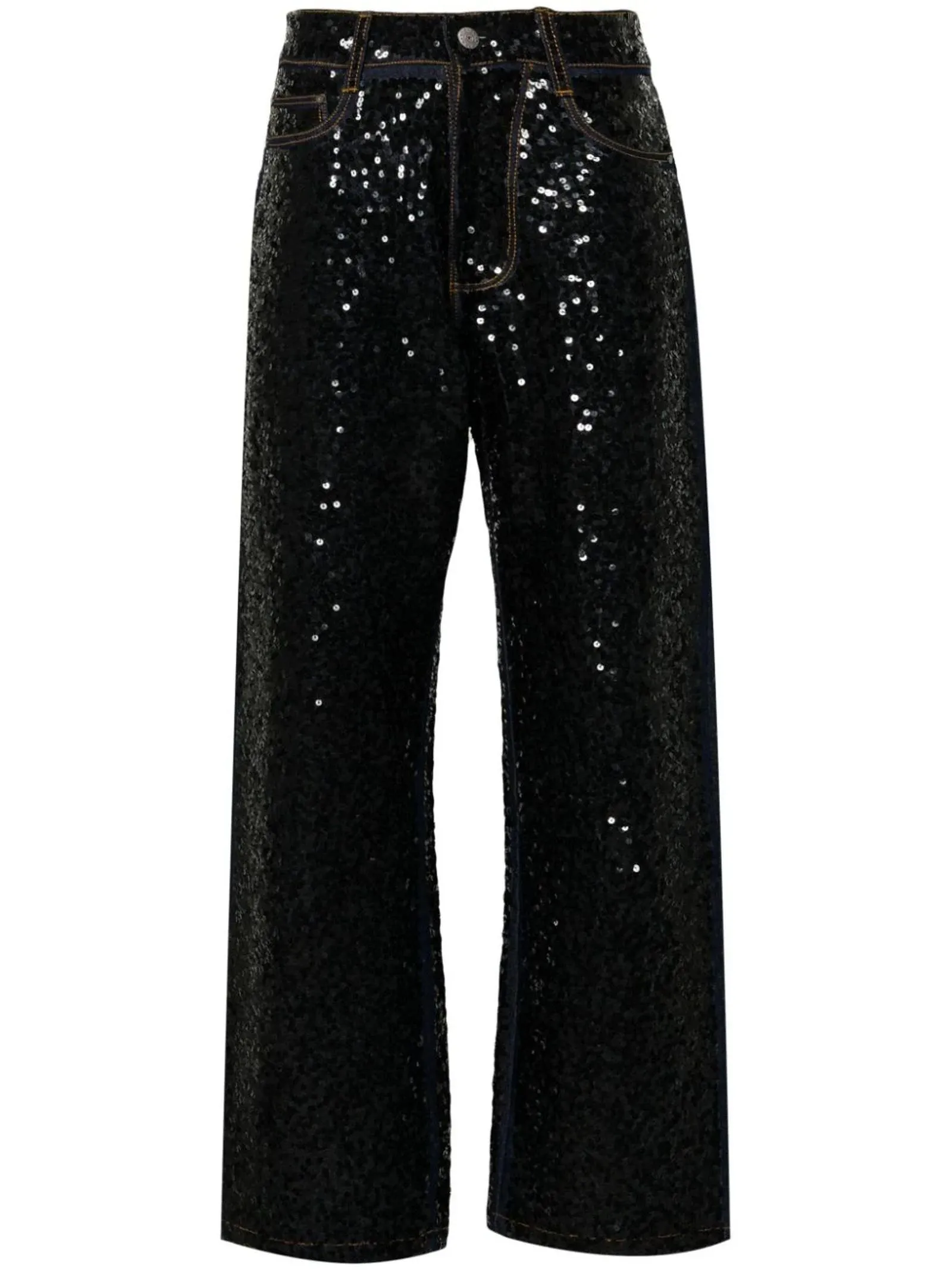 PAROSH Abbigliamento,Jeans Jeans Guff Paillettes Nero 