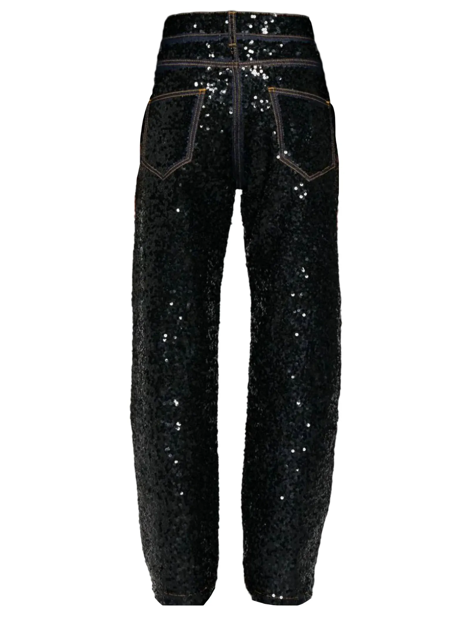 PAROSH Abbigliamento,Jeans Jeans Guff Paillettes Nero 